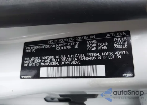 2015 Volvo V60 T5 Platinum from USA, damaged, VIN YV140MED8F1206720